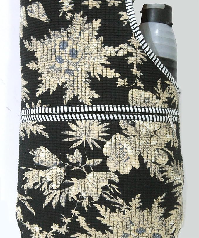INDIAN CRAFT CASTLE Yoga Mat Bag | Tote Mat Bag | Sling Yoga Tote w/Large Side Pocket & Zipper Pocket | Yoga Mat Carrier Fits Most Size Mats