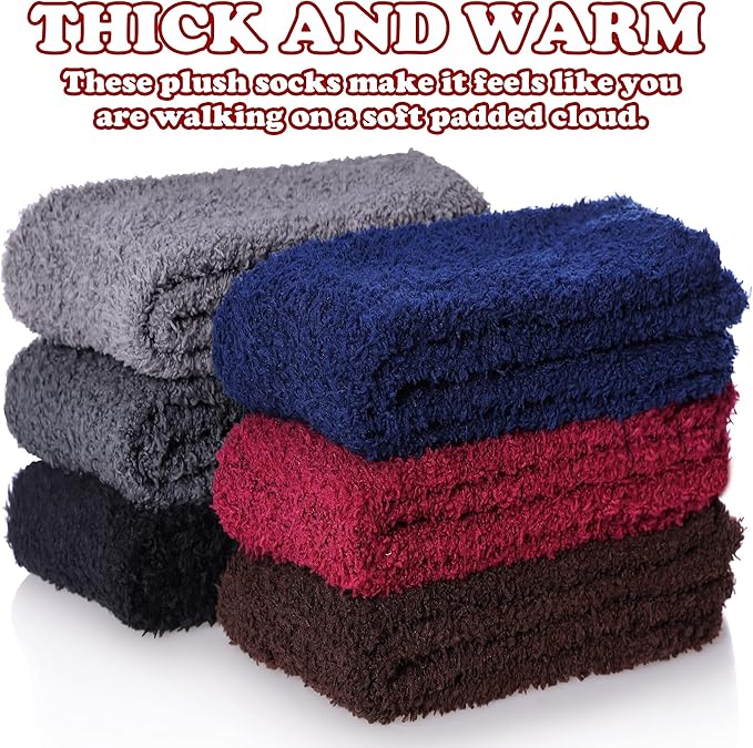 FNOVCO Non Slip Socks for Women Winter Warm Cozy Fuzzy Slipper Socks Soft Fluffy Hospital Socks with Grips