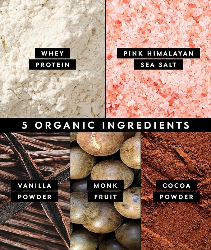Truvani Organic Whey Protein Powder | Chocolate | 20g Grass Fed Whey Protein | 20 Servings | USDA Organic & Non-GMO | Gluten Free | No Gums, No Soy, No Stevia, No Added Sugars