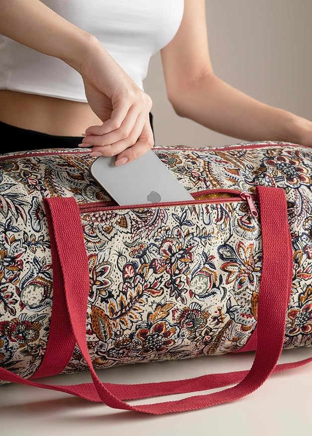 Maison d' Hermine Yoga Mat bag, Cylindrical bag for Woman&Men, yoga mat Bag &Adjustable shoulder straps Yoga Mat Carrier Bag with Drawstring Water Bottle Pocket and zipper pocket