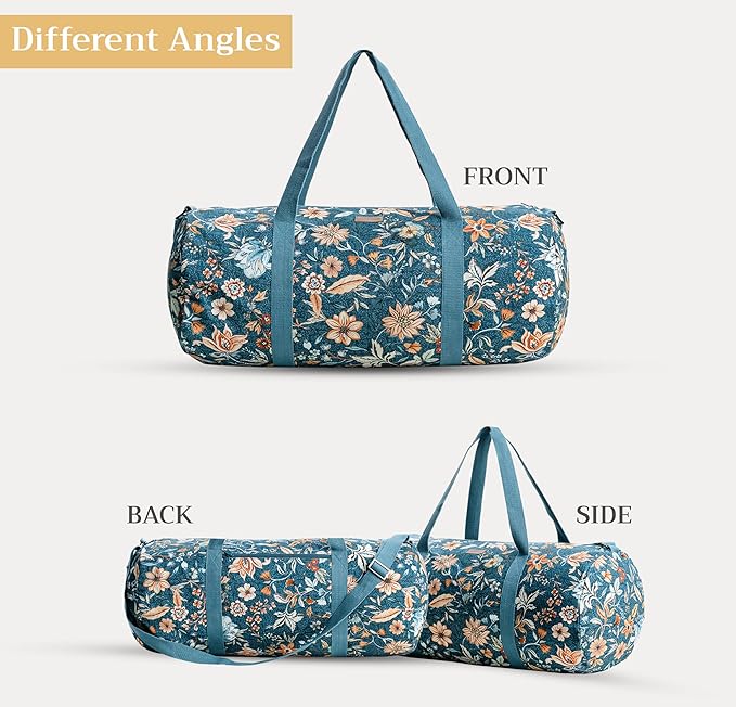 Maison d' Hermine Yoga Mat bag, Cylindrical bag for Woman&Men, yoga mat Bag &Adjustable shoulder straps Yoga Mat Carrier Bag with Drawstring Water Bottle Pocket and zipper pocket