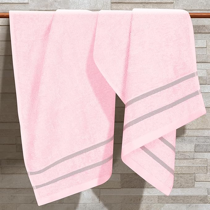 MyOwn Ultra Soft Cotton 6 -Piece Hand Towel Set 16x24 Inch, Ideal for use in Bathroom, Kitchen, Gym, Spa & General Cleaning, Compact & Lightweight Multi Purpose Hand Towels - Pink