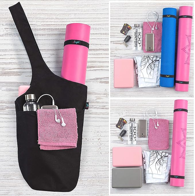 Yoga Mat Bag – Versatile Yoga Bag with Mat Straps & Storage Pockets, Holds Yoga & Pilates Mats, Lightweight & Durable