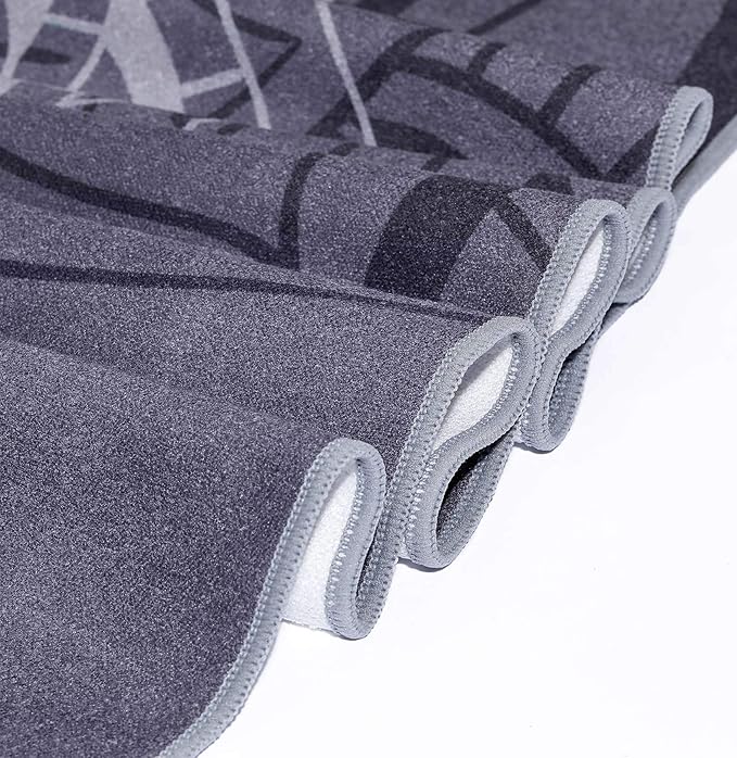 Heathyoga Non Slip Hot Yoga Towel, 100% Microfiber Non Slip Yoga Mat Towel for Hot Yoga, Pilates and Fitness, Exclusive Corner Pockets Design + Free Spray Bottle