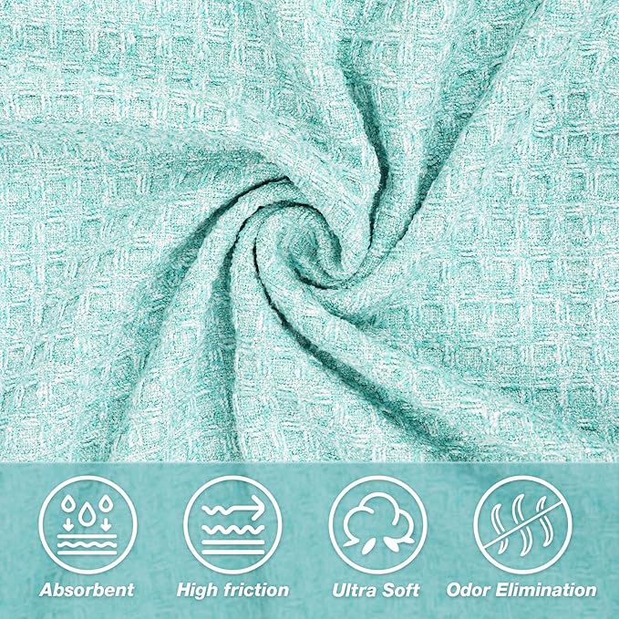2 Pack Hot Yoga Towel, Yoga Mat Towels Non Slip for Hot Yoga with Strap, Microfiber Yoga Accessories, Soft Absorbent Quick Dry, Pilates Exercise Fitness 24" X 72"Blue Green