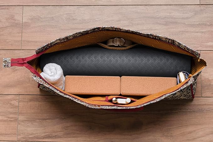 Maison d' Hermine Yoga Mat bag, Cylindrical bag for Woman&Men, yoga mat Bag &Adjustable shoulder straps Yoga Mat Carrier Bag with Drawstring Water Bottle Pocket and zipper pocket