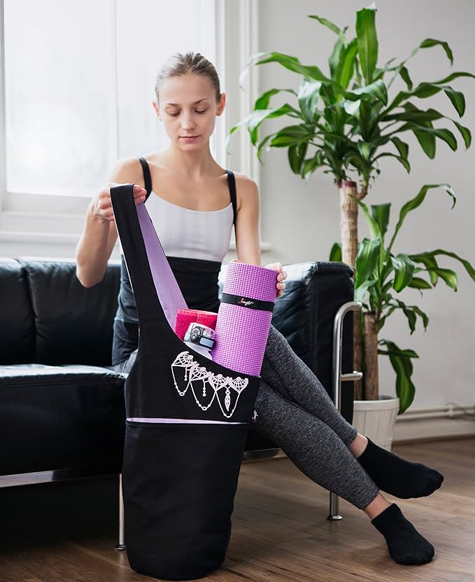Yoga Mat Bag – Versatile Yoga Bag with Mat Straps & Storage Pockets, Holds Yoga & Pilates Mats, Lightweight & Durable