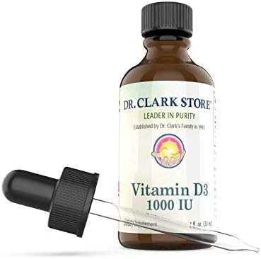 Dr. Clark Liquid Vitamin D Supplement – 1000 IU, 1 Fl Oz, Supports Immune System & Bone Health