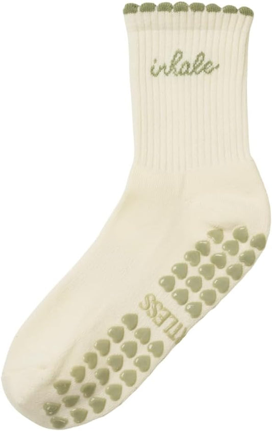 Shapes Studio Crew Half Calf Grip Socks, Cutest Fruits Pilates Socks, Ruffle socks, Non-Slip, Barre Yoga Fitness