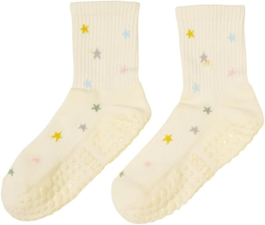 Shapes Studio Crew Half Calf Grip Socks, Cutest Fruits Pilates Socks, Ruffle socks, Non-Slip, Barre Yoga Fitness