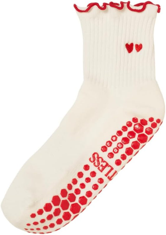 Shapes Studio Crew Half Calf Grip Socks, Cutest Fruits Pilates Socks, Ruffle socks, Non-Slip, Barre Yoga Fitness