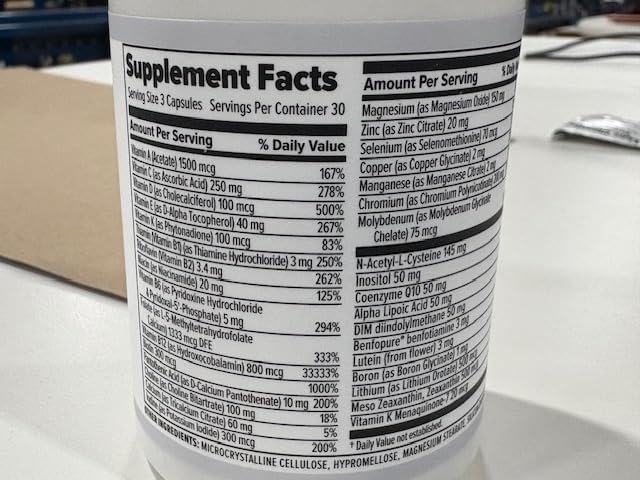10X Health Optimize Multivitamin for Men - 90 Capsules, Methylated Multivitamin 34 in 1 Formula with 800 mcg of Vitamin B12, 5-MTHF, NAC - Methyl B Complex, MTHFR Supplement