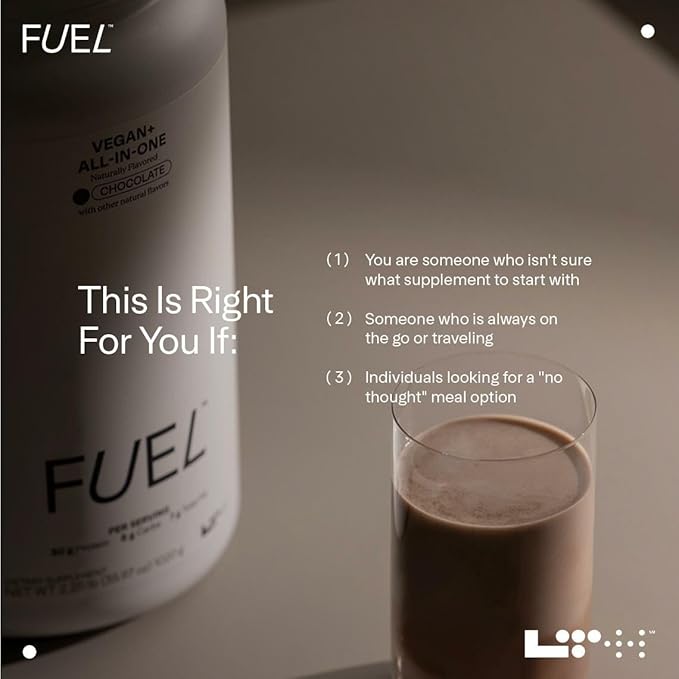 LTH Fuel Vegan & All-in-One - Trusted by Life Time Members - 30g Protein - Plant-Based Protein Meal Replacement - Vitamins, Minerals, Digestive Enzymes & Probiotics - Chocolate, 20 Servings