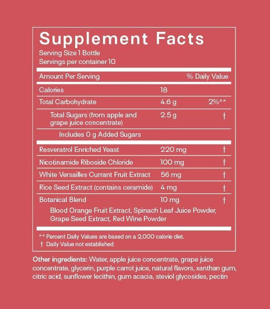 Liquid NAD+|Resveratrol| NMN Alternative | 10x More Absorption | Liposomal Nicotinamide Riboside and Resveratrol with Antioxidants | Twice-a-Week | Firm Skin & Brain Health| 10 Shots