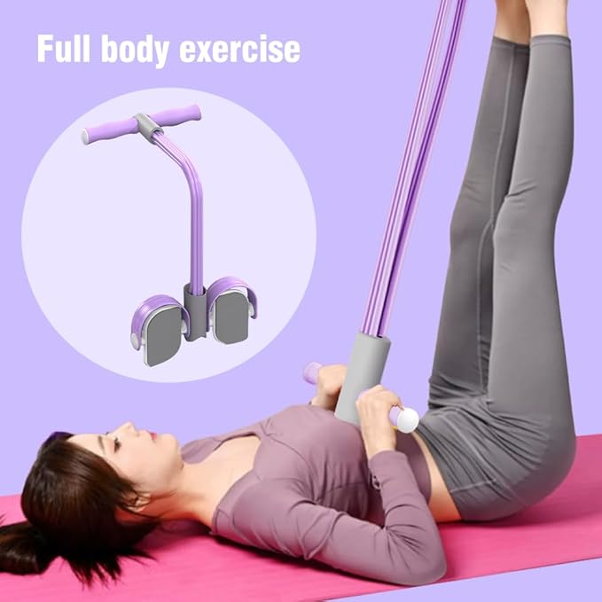 Multifunctional Pedal Puller,6-Tube Foot Pedals Resistance Band Pedal Pusher Resistance Rope Workout Tool for Abdomen, Waist, Arm and Leg