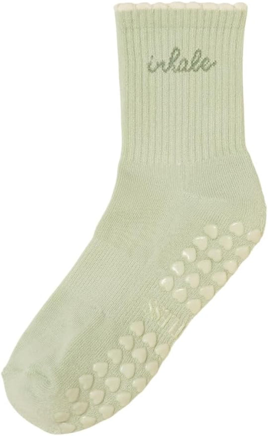 Shapes Studio Crew Half Calf Grip Socks, Cutest Fruits Pilates Socks, Ruffle socks, Non-Slip, Barre Yoga Fitness
