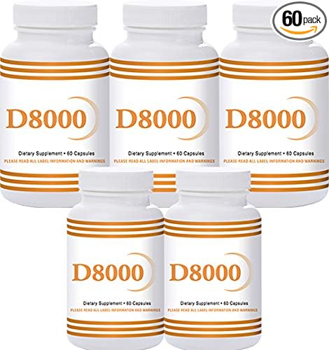 Natural Living High Potency Vitamin D3 8000 IU 60 Capsules 5 Bottles