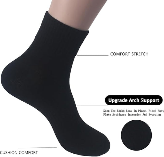 brookhaus Women Low Cut No Show Running Socks 6 Pairs - Cushioned Arch Support, Moisture Wicking Athletic Ankle Socks