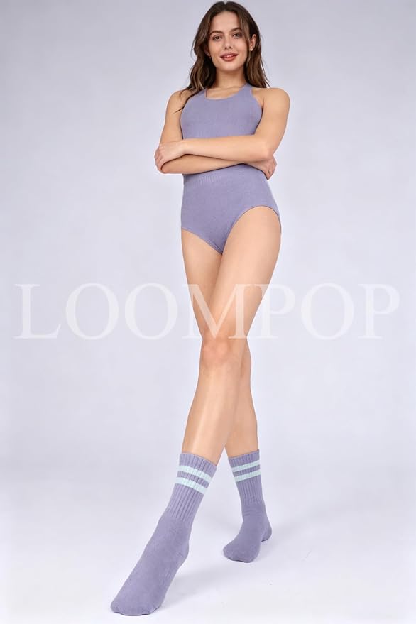 3/4 Pairs Cushioned Pilates Socks for Women, Non Slip Elegant Grip Socks with Silicone,Ideal for Yoga,Hospital & Home