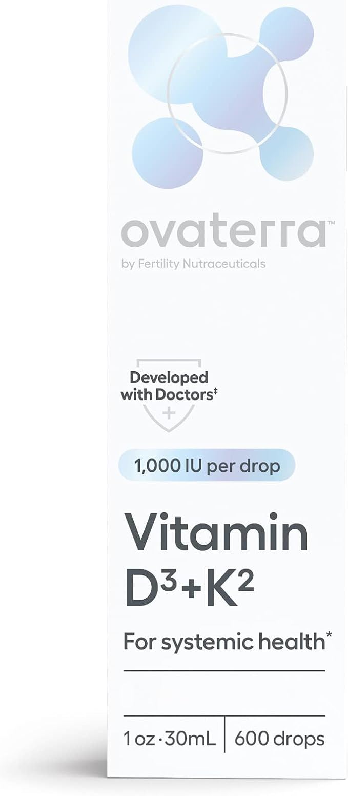 Vitamin D3 & K2 Liquid Drop Supplement 1,000 IU Vitamin D3 (Cholecalciferol) with Natural Lemon Flavor That Supports Bone, Immune & Wellness Health 600 Drops - 10 Month Supply