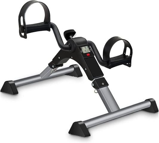 Under Desk Bike Pedal Exerciser, Upper & Lower Peddler Exerciser for Seniors with LCD Display, Fitness Folding Arm Leg Workout