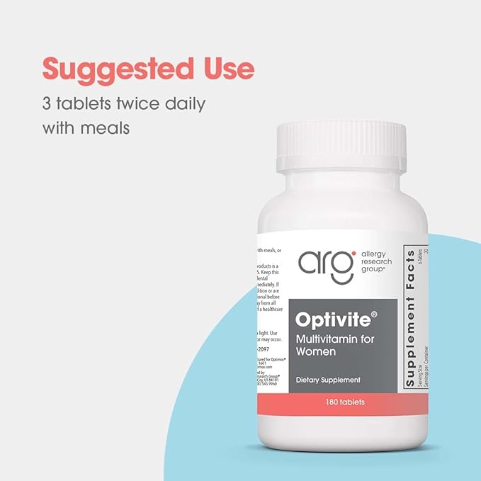 Optimox Optivite PMT Supplement - PMS Support Supplement for Women, Hormonal Balance, Womens Multivitamins, PMS Relief with Magnesium, Vitamin C and D3, Iron Tablets - 180 Count (Pack of 3)