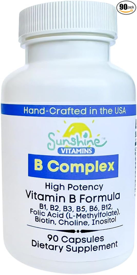 B Complex, 90 Capsules, Supports Energy, Metabolism, Brain, Immune & Nervous System Health, Non-GMO, No Soy, Gluten, Dairy