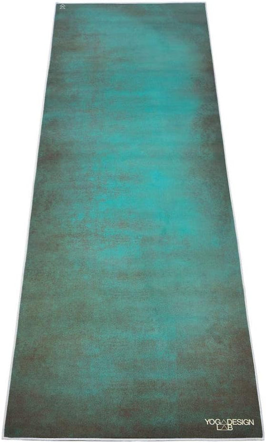 Yoga Design LAB | The HOT Yoga Towel | Premium Non Slip Colorful Towel | Designed in Bali | Eco Printed + Quick Dry + Mat Sized | Ideal for Hot Yoga, Bikram, Ashtanga, Sport, Travel! (Aegean Green,)