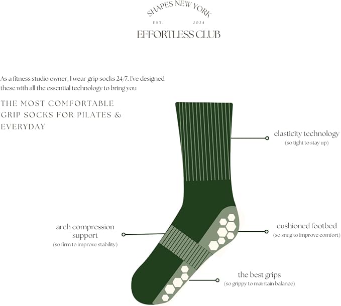 Shapes Studio Crew Half Calf Grip Socks, Cutest Fruits Pilates Socks, Ruffle socks, Non-Slip, Barre Yoga Fitness