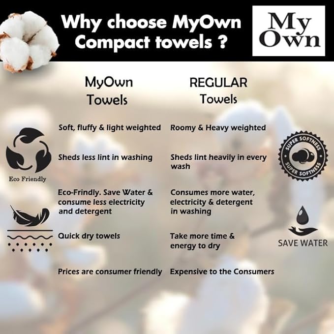 MyOwn Ultra Soft 4 Pack Oversized Bath Towel Set 27x54 inches, 100% Cotton Bath Towels, Highly Absorbant Compact Quickdry & Lightweight Towel, Ideal for Gym Travel Camp Pool - Ivory