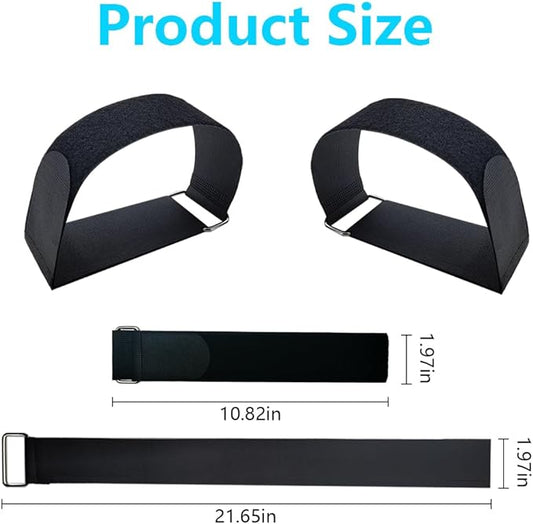 Non-Slip Adjustable Ellipse Pedal Straps, Secure Stability Leg Exerciser Bands for Seniors Adults, Under Desk Elliptical & Rowing Machine Accessories Home Office Fitness