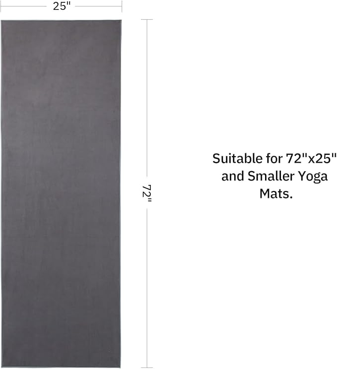 Yoga Towel, Hot Yoga Mat Towel with Corner Pockets, 24"x72", Microfiber Non-Slip Sweat Absorbent, Perfect for Hot Yoga, Bikram, Pilates and Yoga Mats ﻿ (Pink, 72x25 inches)