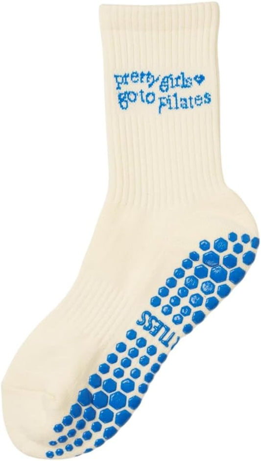 Shapes Studio Crew Half Calf Grip Socks, Cutest Fruits Pilates Socks, Ruffle socks, Non-Slip, Barre Yoga Fitness