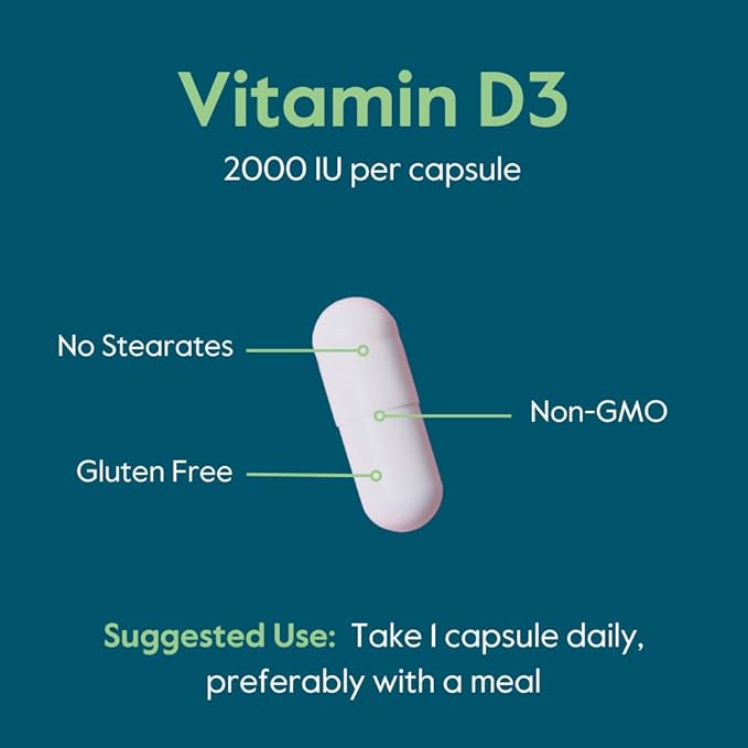 BESTVITE Vitamin D 2000 IU (240 Capsules) - No Stearates - Non GMO - Gluten Free