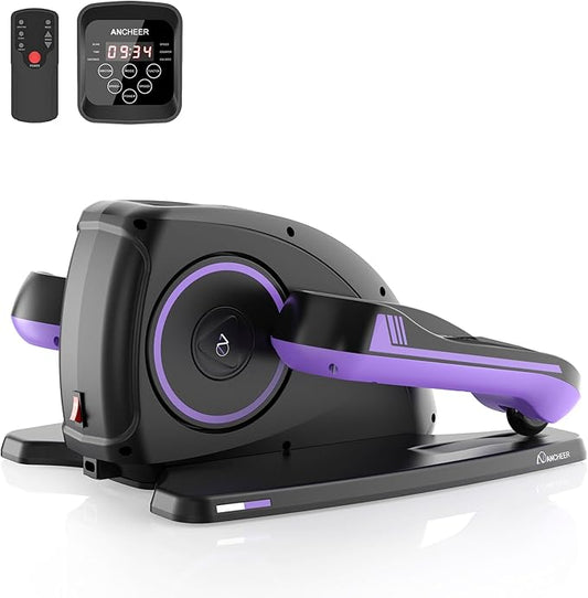 ANCHEER Under Desk Elliptical Machine - Quiet Pedal Exerciser for Seniors, Office & Home, Low-Impact Seated Leg Workout Equipment, Smart LCD Display, Remote Control