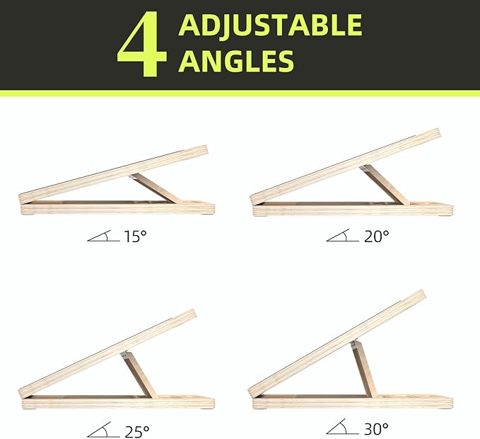 Adjustable Wooden Slant Board for Calf Stretching ,Portable Calf Stretcher Incline Board for Knees Ankle Heel Feet Leg,300lbs Weight Capacity