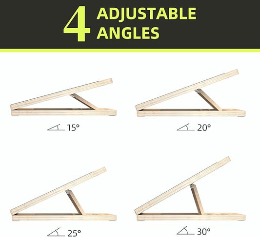Adjustable Wooden Slant Board for Calf Stretching ,Portable Calf Stretcher Incline Board for Knees Ankle Heel Feet Leg,300lbs Weight Capacity