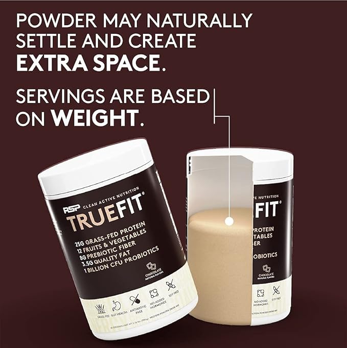 TrueFit Gut Healthy Protein Powder, Grass-Fed Whey Meal Replacement Shake with Prebiotics, Probiotics, & Organic Superfoods, Keto Friendly, Gluten Free (Packaging May Vary)
