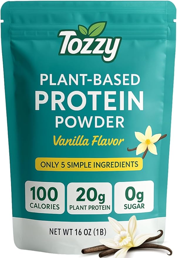 TOZZY Plant Protein – Vanilla | Only 5 Simple Ingredients | 20g Protein, 0g Sugar | Vegan Pea Protein