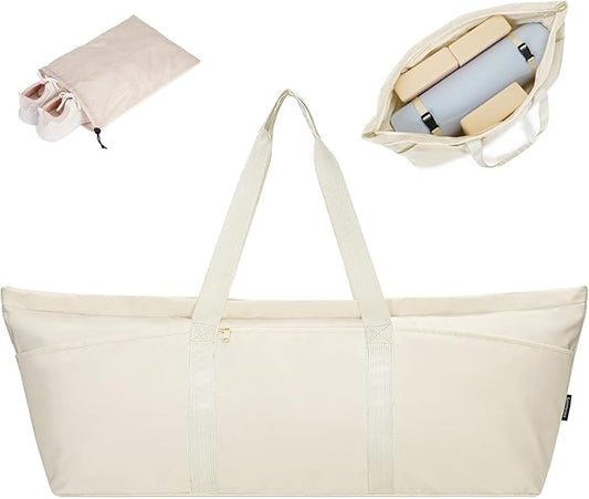 Large Yoga Mat Bag with Shoes Compartment and Wet Pocket Ladies Pilates Gym Tote Bag with Yoga Mat Holder Strap for Women Men Workout Carrier Stuff Accessories