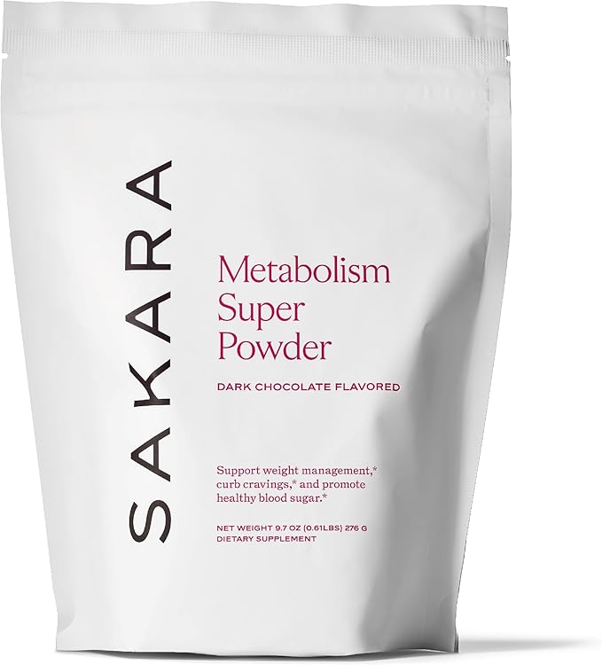 SAKARA Metabolism Super Powder – Natural Support for Appetite Control, Weight Management Support and Curbed Cravings – Vegan, Non-GMO, Chocolate Flavor – 24 Servings