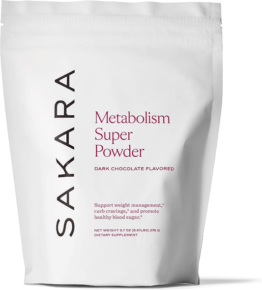 SAKARA Metabolism Super Powder – Natural Support for Appetite Control, Weight Management Support and Curbed Cravings – Vegan, Non-GMO, Chocolate Flavor – 24 Servings