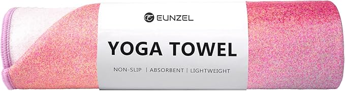 Hot Yoga Towel, Non Slip Yoga Mat Towel Sweat Absorbent Printed Yoga Towel with Grip Dots for Hot Yoga, Pilates and Workout 72"x 24", Sunset