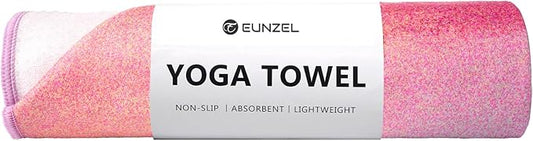Hot Yoga Towel, Non Slip Yoga Mat Towel Sweat Absorbent Printed Yoga Towel with Grip Dots for Hot Yoga, Pilates and Workout 72"x 24", Sunset