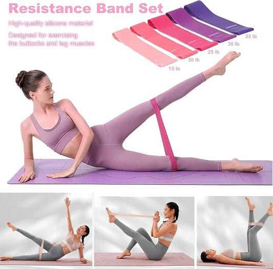 Pilates Set – Home Pilates Equipment for Women Kit with Magic Circle Pilates Ring and Ball Set, Resistance Bands & Massage Balls & Exercise Bands for Toning，Flexibility & Core Strength