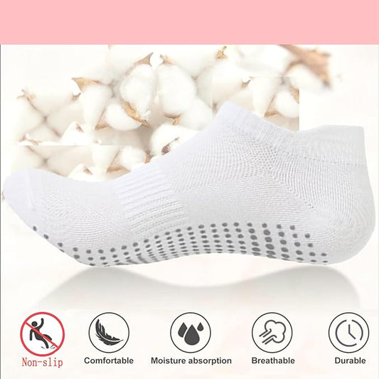 brookhaus Women Low Cut No Show Running Socks 6 Pairs - Cushioned Arch Support, Moisture Wicking Athletic Ankle Socks