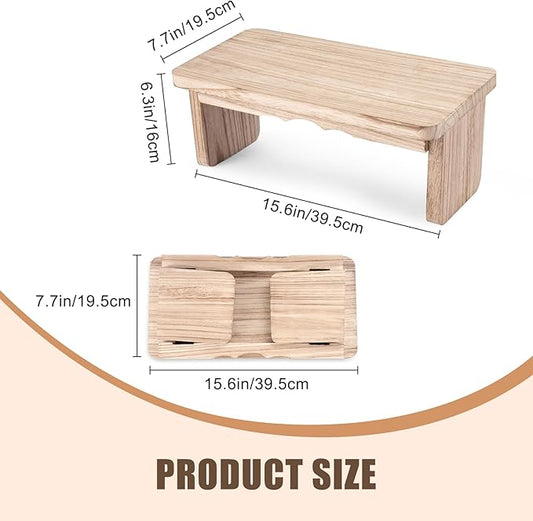 Yoga Meditation Benches - Yoga Bench,Wooden Zen Meditation Stool Kneeling Bench for Yoga Practice (Light Brown)