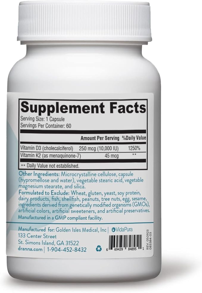 Ray of Strength D3K2 by Dr. Anna Cabeca – High-Potency Vitamin D3 5000 IU & K2 (MK-7) Supplement – Bone, Immune & Heart Support – 60 Softgels