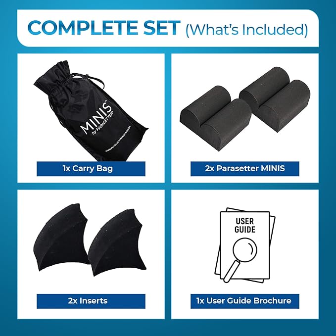 Bundle – Back Support Wedges + Parasetter Minis Foot Massager for Pain Relief, Posture, and Alignment