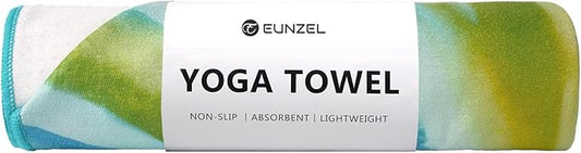 Eunzel Hot Yoga Towel, Non Slip Yoga Mat Towel Sweat Absorbent Printed Yoga Towel with Grip Dots for Hot Yoga, Pilates and Workout 72"x 24", Vibrant Vein